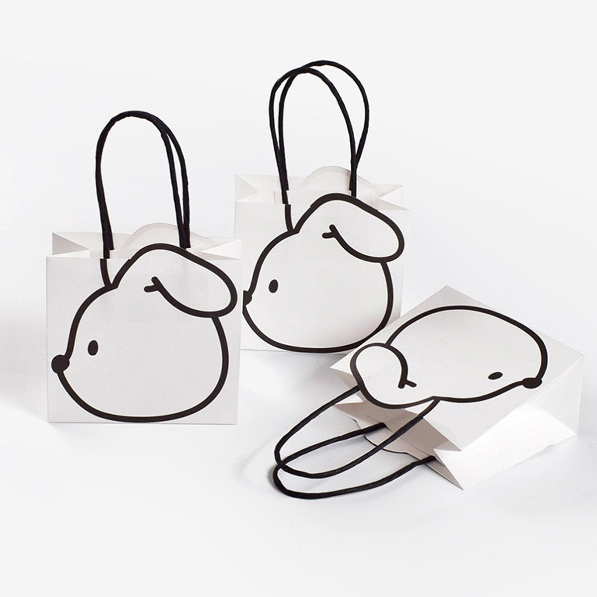 Durable Paper Rabbit Gift Bags with Handles for All Occasions 50pcs