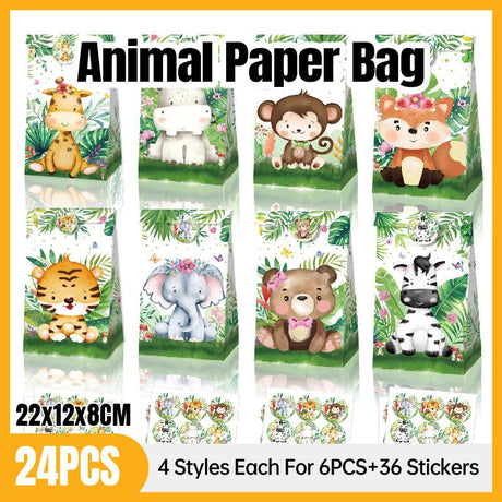 Add Fun to Your Party with Jungle Animal Kraft Paper Bags