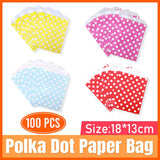 Colorful Dot Paper Bag 4Colours 100PCS