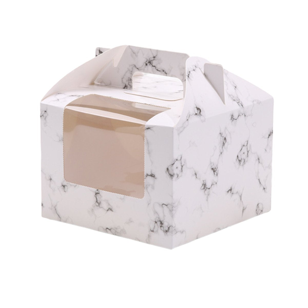 Food-Grade Cardboard Portable Cupcake Packaging Boxes with Window 25pcs