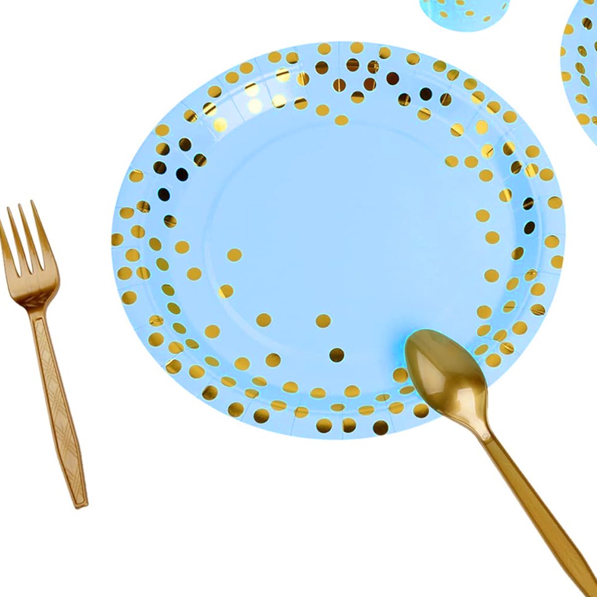 Polka Dot Tableware Set Blue 50PCS