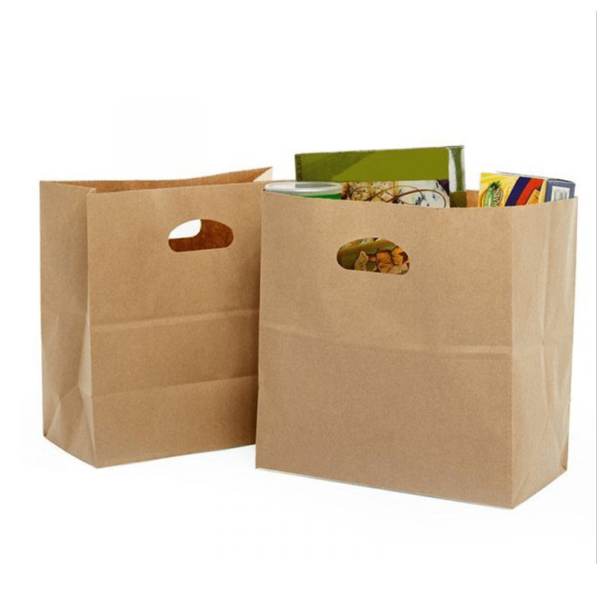 Kraft Paper Tote Bag Takeaway Bag 50PCS