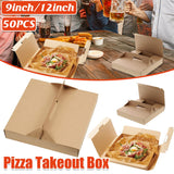 Kraft Paper Takeaway Containers Gable Pizza Boxes 50PCS