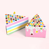 Add a touch of sweetness to your next celebration with these adorable triangular cake-shaped candy boxes.