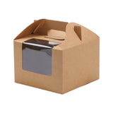 Food-Grade Cardboard Portable Cupcake Packaging Boxes with Window 25pcs