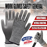 1Pair Work Gloves Safety General Purpose Sandy Nitrile Foam Hand Protection