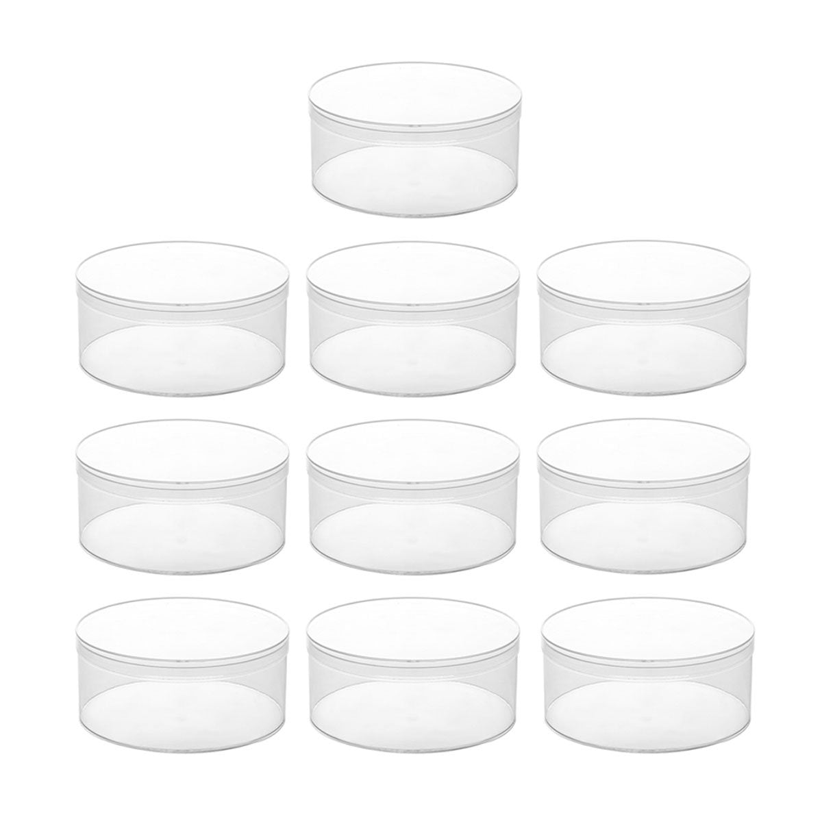 Transparent Plastic Round Box 10PCS