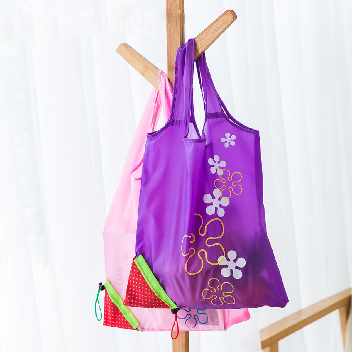 Polyester Reusable Grocery Bags Eco-Friendly 5 pcs