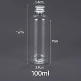 PET Clear Plastic Bottles with Aluminum Caps for Liquids 50 or 100 pcs