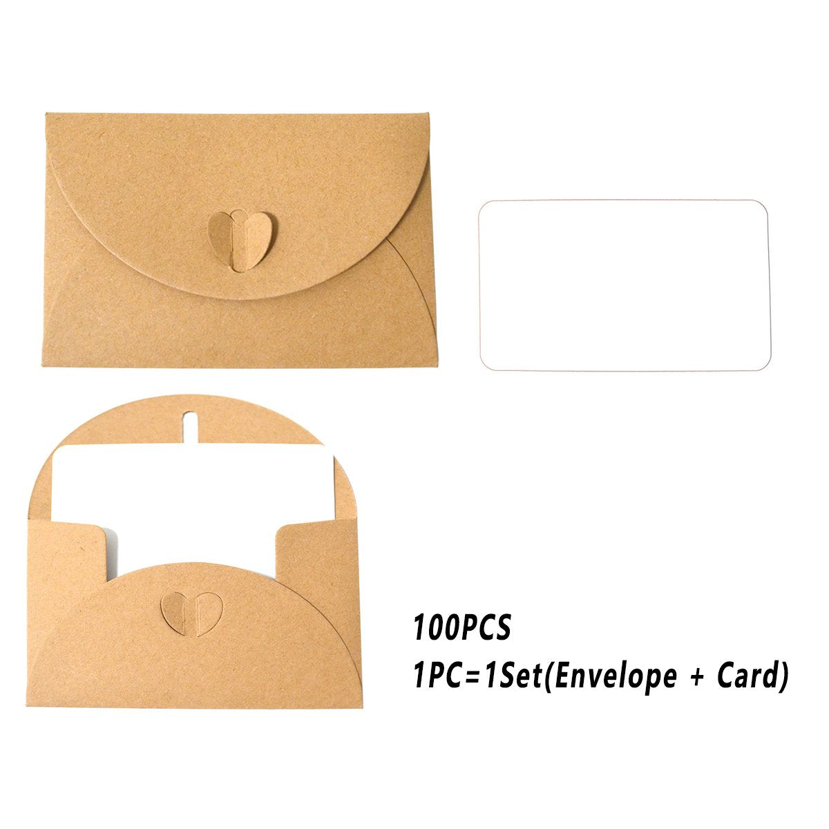 Kraft Paper Envelope 100 PCS Birthday Wedding Blessing Card