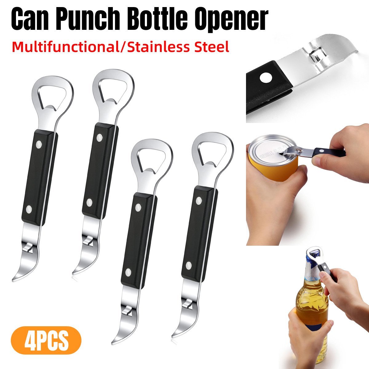 Stainless Steel Bottle Openers 4PCS