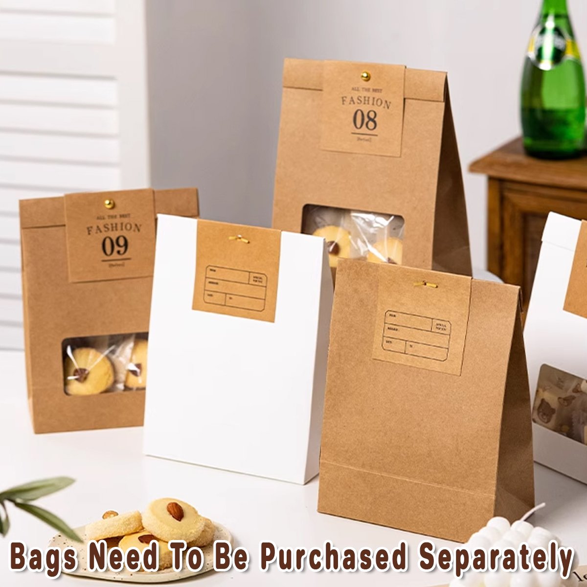 Kraft Cardboard Creative Packaging Bags 60PCS