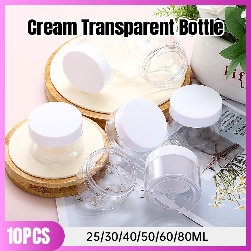 BPA-Free PET Plastic Clear Plastic Jars for Skincare Creams Lotions 10pcs