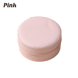 PU Leather Round Jewelry Boxes with Soft Flocking Interior for Travel Jewelry Boxes 1pc