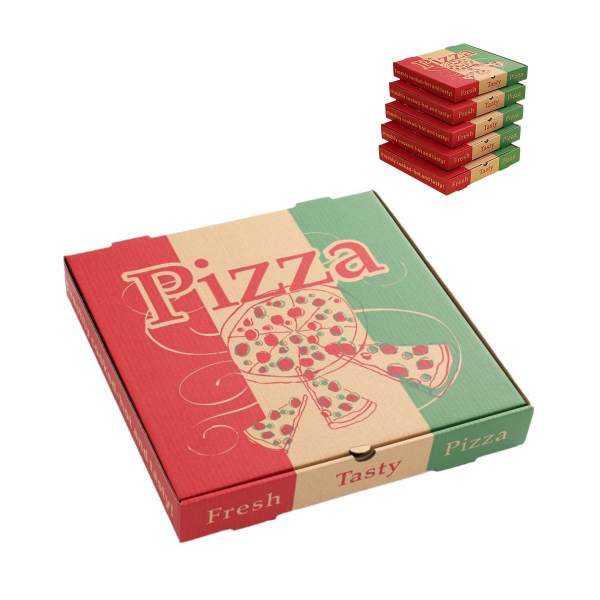 Pizza Boxes Durable Cardboard Food Storage Containers 50PCS