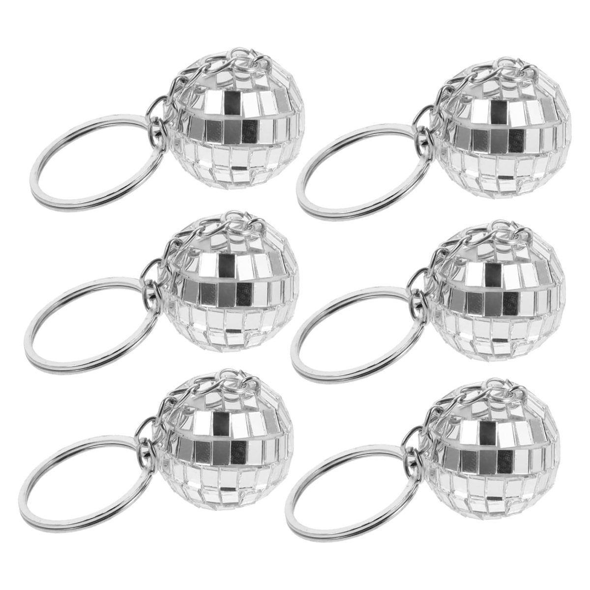 Disco Ball Keyring Silver 12PCS