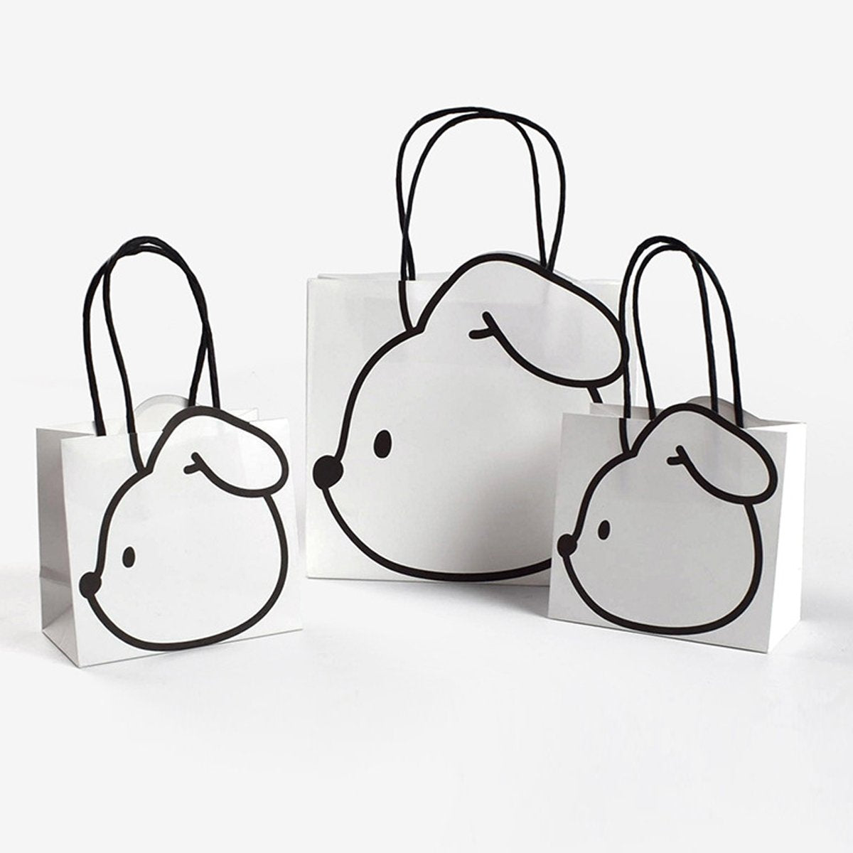 Durable Paper Rabbit Gift Bags with Handles for All Occasions 50pcs