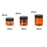 High-Quality PET Plastic Wide Mouth Brown Cream Bottles for Skincare 10pcs