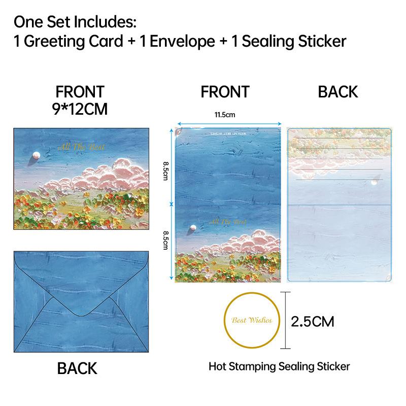 High-Quality Card Stock Post Card with Mini Envelope Set 30pcs