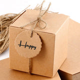 Rustic Kraft Paper Wedding Favour Gift Boxes with Jute String 100pcs