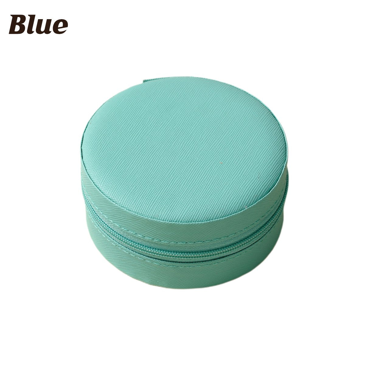 PU Leather Round Jewelry Boxes with Soft Flocking Interior for Travel Jewelry Boxes 1pc