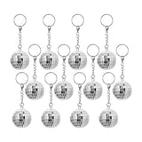 Disco Ball Keyring Silver 12PCS