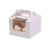 Food-Grade Cardboard Portable Cupcake Packaging Boxes with Window 25PCS