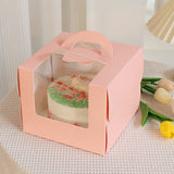 Pink Cake Boxes Food-Grade Cardboard with Window 25PCS