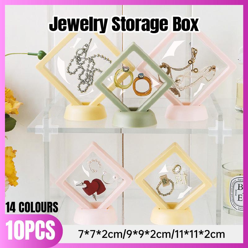 Jewelry Storage Boxes Plastic with PE Film Elegant Display 10pcs