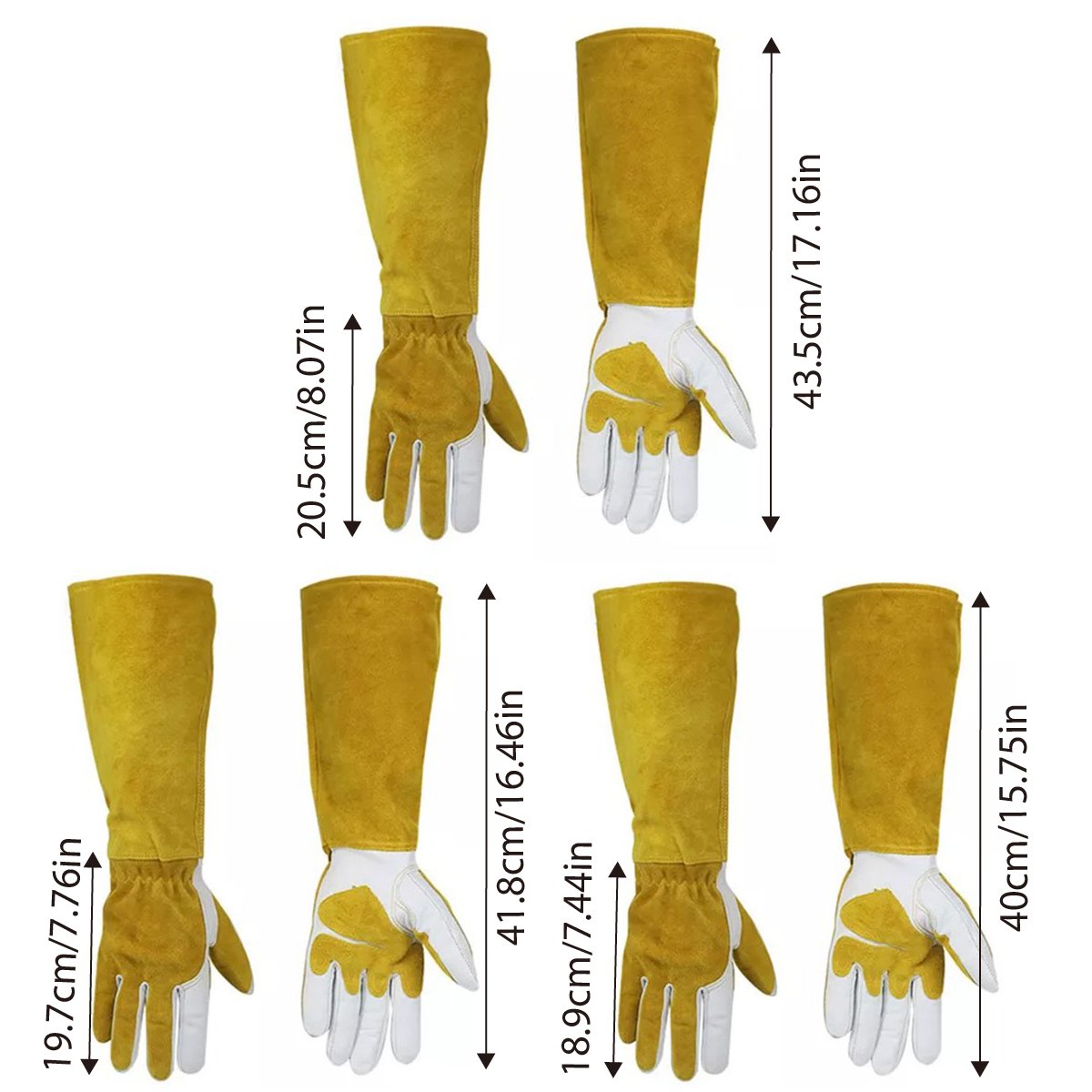 Heat Resistant Welding Gloves Long Heavy Duty Safety Work Gloves for Fireplace 1 Pair