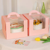 Pink Cake Boxes Food-Grade Cardboard with Window 25PCS