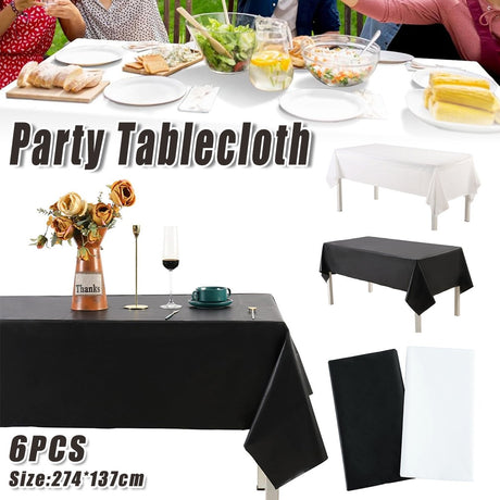 Disposable Thickened Solid Color Party Tablecloth Waterproof And Oil-proof Party Birthday Dinner PEVA Party Tablecloth