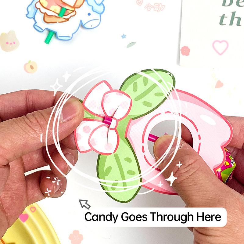 Cartoon Pattern Children's Lollipop Decorative Paper Card