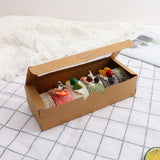 50PCS Set Kraft Paper Macaron Box with Transparent Window Cookie Candy Packaging