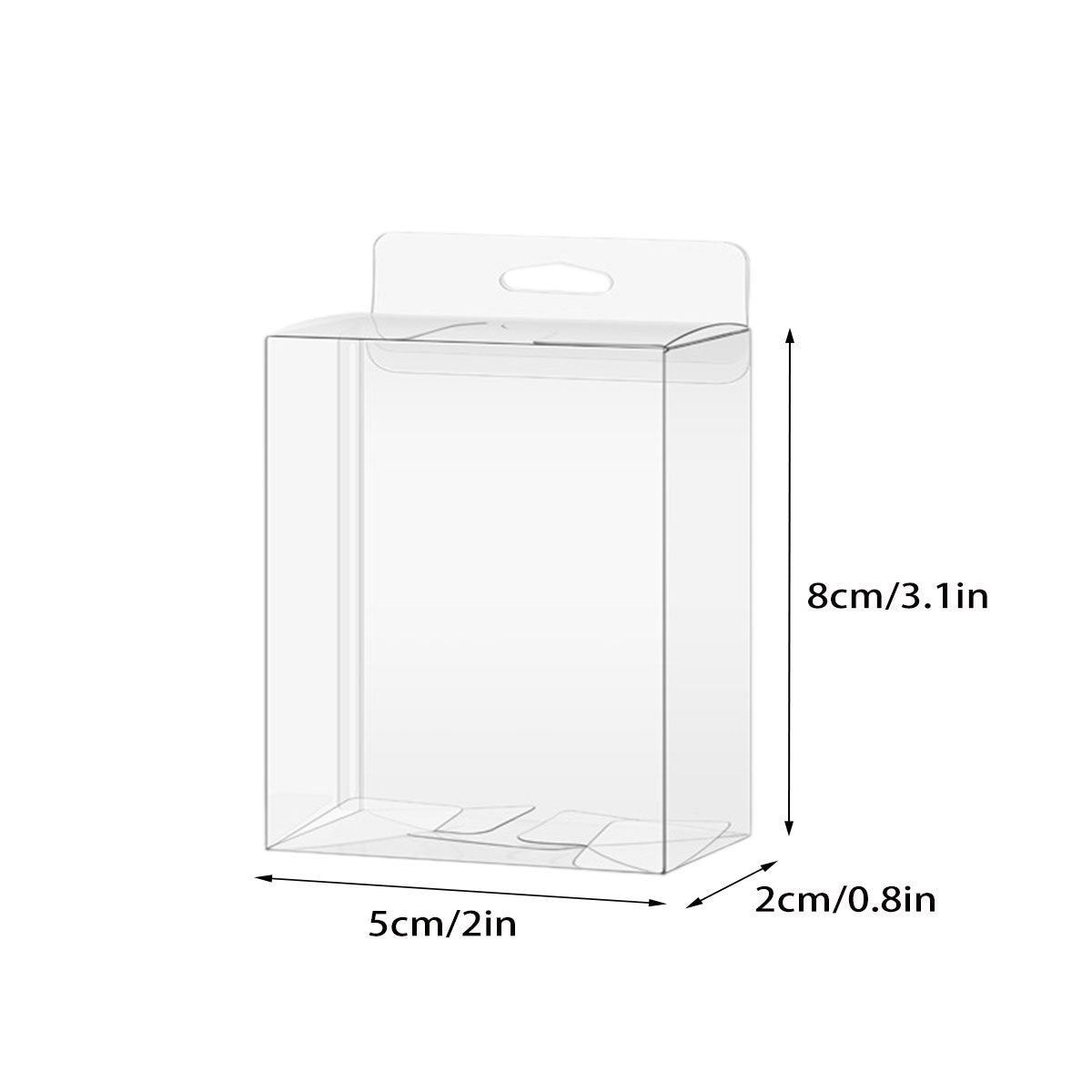 Transparent PVC Hook Gift Boxes 50PCS