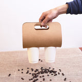 These kraft paper portable cup holders are perfect for cafes, takeaways, and events where carrying beverages is needed. 