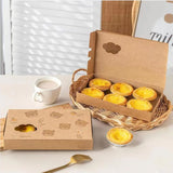 40PCS Egg Tart Paper Boxes Bakery Pastry Cupcakes Packaging