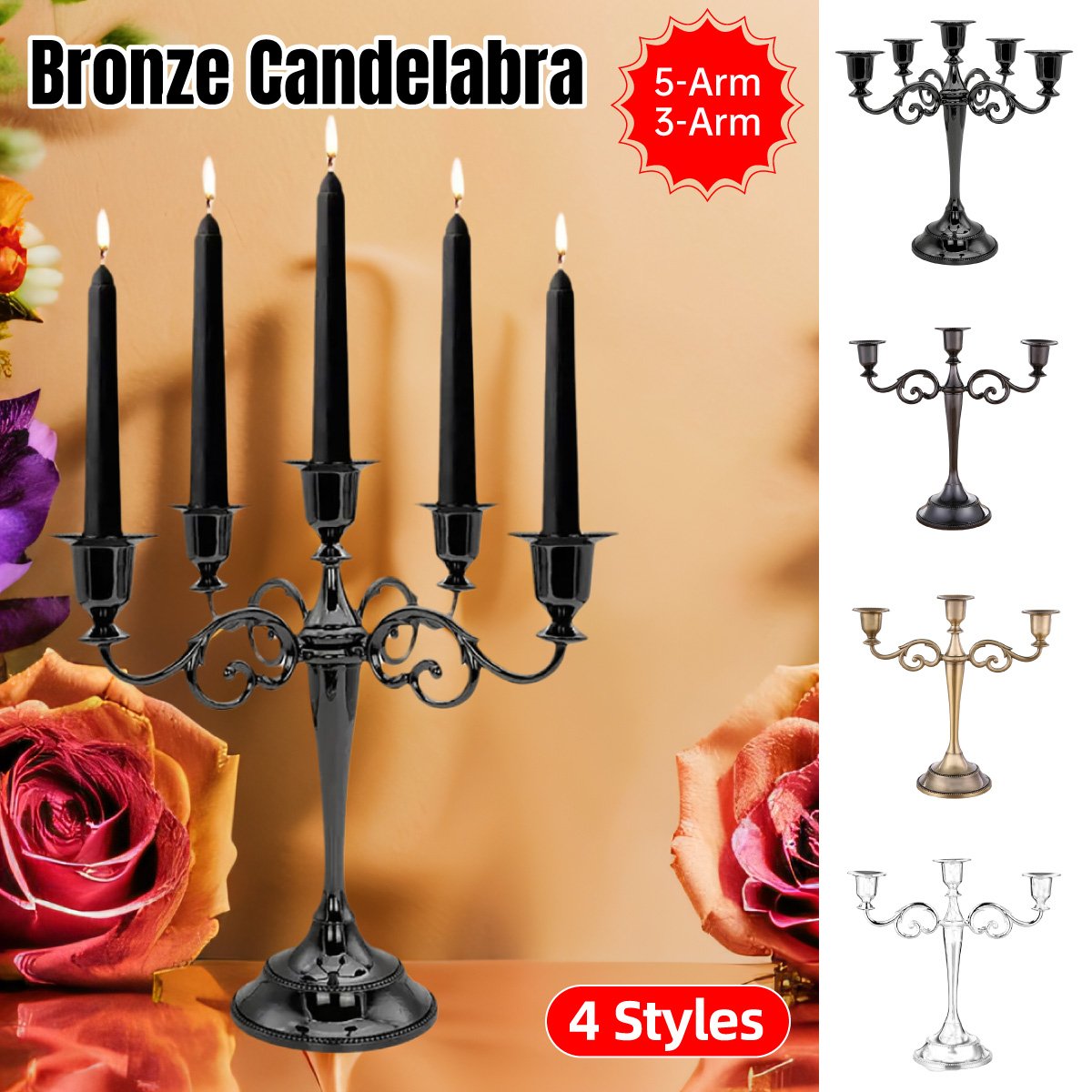 4 Style Ornament Candlestick 1PC