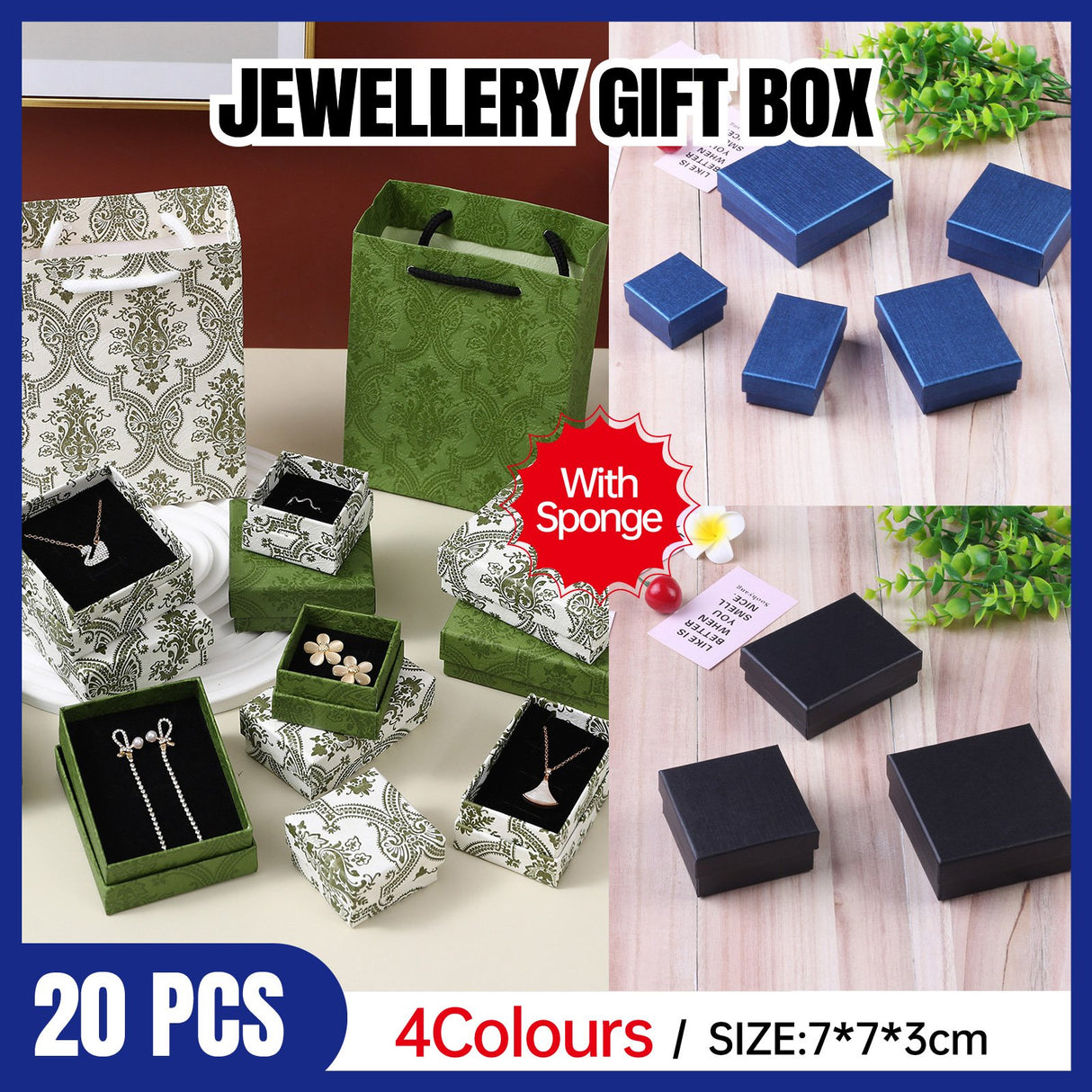 Elegant Cardboard Jewelry Boxes for Rings Earrings and Small Gifts 20pcs