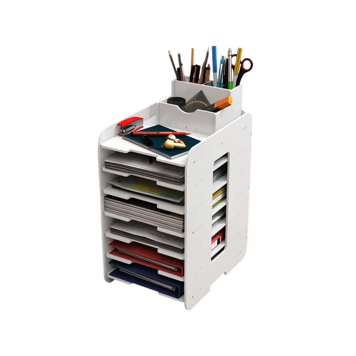 File Storage Rack 4-6 Tiers | Office Organiser with Pen Holder ...