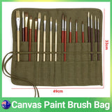 Roll Up Paint Brush Holder Canvas Bag Draw Storage Case Organizer