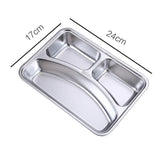 Stainless Steel Divided Dinner Tray Silver 1 Pack