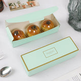 Long Strip Pastry Boxes Food-Grade Cardboard Elegant Design 25pcs