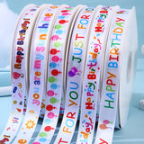 Polyester Happy Birthday Ribbon for Decorations 2CM*100Yard