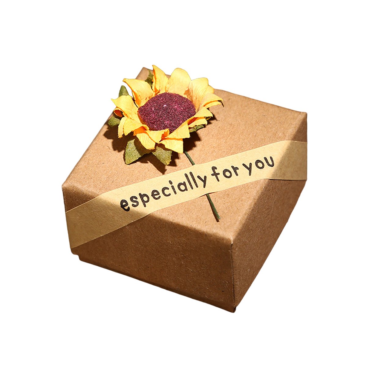 Durable Kraft Paper Sunflower Gift Boxes for Jewelry Packaging 50pcs