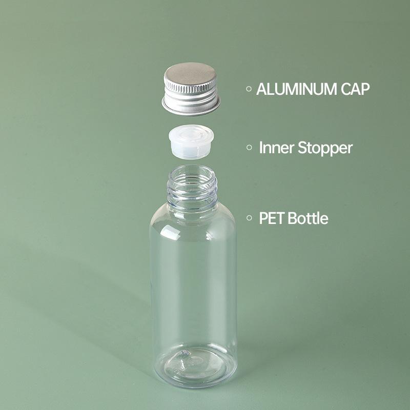 High-Quality PET Plastic Bottles with Aluminum Caps for Cosmetics 20pcs