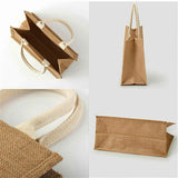 Unprinted Linen Handbag Good Product Companion Gift Linen Hemp Jute Shopping Bag