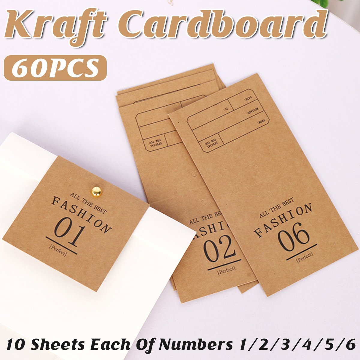 Kraft Cardboard Creative Packaging Bags 60PCS