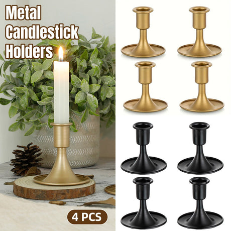 4PCS European Style Candle Holder Ornaments Vintage Candle Holder Dining Table