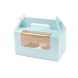 Food-Grade Cardboard Portable Cupcake Packaging Boxes with Window 25PCS